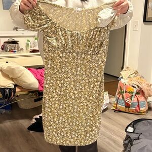 bp. Olive Green Floral Mini Dress